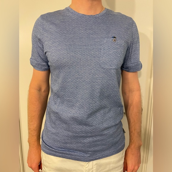 Ted Baker blue patterned t-shirt - Picture 3 of 4